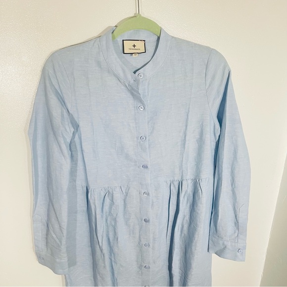 NEW Tuckernuck Lydell Maxi Dress Chambray Linen Breathable Button Front Preppy - Picture 7 of 11